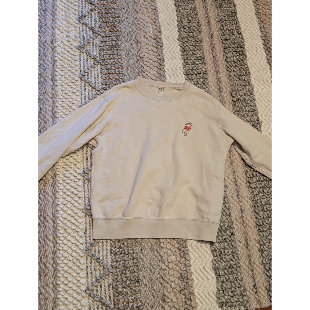 Uniqlo UT Disney Winnie the Pooh Kids Sweatshirt Beige Cream Graphic Size 11-12